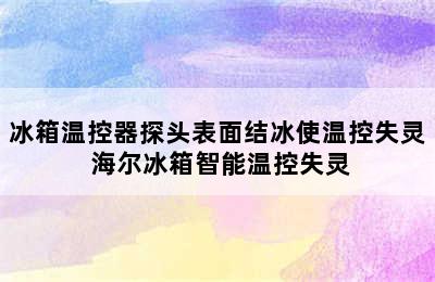 冰箱温控器探头表面结冰使温控失灵 海尔冰箱智能温控失灵